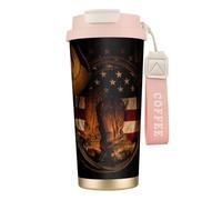 JEJEA American Flag with Cowboy Boots Print Stainless Steel Insulated Mugs, Double Wall Coffee Cups, Coffee Travel Mug for Home Office
