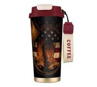JEJEA American Flag with Cowboy Boots Print Stainless Steel Insulated Mugs, Double Wall Coffee Cups, Coffee Travel Mug for Home Office