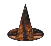 JEJEA American Flag With Cowboy Boots Print Women'S Large Witch Hat Witch Hat Witches Hats Halloween Cosplay Party Accessory