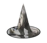 JEJEA Animal Rhino Print Women'S Large Witch Hat Witch Hat Witches Hats Halloween Cosplay Party Accessory