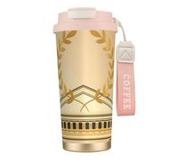 JEJEA Antique Building with Roman Olive Branch and Greek Print Stainless Steel Insulated Mugs, Double Wall Coffee Cups, Coffee Travel Mug for Home Office