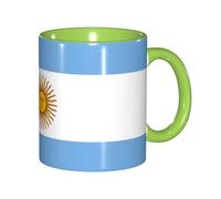 JEJEA Argentine Flag Print 11 Oz Pottery Mug, Ceramic Coffee Cups Elegant Tea Mugs with Gift Box for Women with 6 Colors