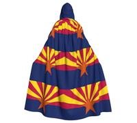 JEJEA Arizona State Flag Print Witch Wizard Hooded Cloak, Adult Halloween Party Cape, For Witch Vampire Cosplay Costume