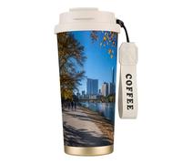 JEJEA Austin Texas Print Stainless Steel Insulated Mugs, Double Wall Coffee Cups, Coffee Travel Mug for Home Office