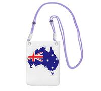 JEJEA Australian Flag Map Print Crossbody Phone Bag For Women Men, Adjustable Strap Phone Purse, For Travel Shopping