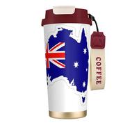 JEJEA Australian Flag Map Print Stainless Steel Insulated Mugs, Double Wall Coffee Cups, Coffee Travel Mug for Home Office