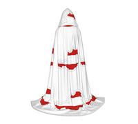 JEJEA Austrian Flag Map Print Halloween Cosplay Christmas Party Outfits Hooded Wizard Robe Halloween Cloak Medieval Renaissance