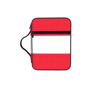 JEJEA Austrian Flag Print Large Bible Cover Case for Women,Bible Bag Bible Storage Bags with Zipper Pocket and Handle