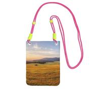 JEJEA Autumn Golden Grass Landscape Print Crossbody Phone Bag For Women Men, Adjustable Strap Phone Purse, For Travel Shopping