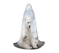 JEJEA Baby Polar Bear Print Halloween Cosplay Christmas Party Outfits Hooded Wizard Robe Halloween Cloak Medieval Renaissance
