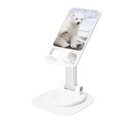 JEJEA Baby Polar Bear Print Rotating Cell Stand,Cell Phone Stand For Desk,Adjustable Phone Holder, For All Phones