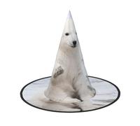 JEJEA Baby Polar Bear Print Women'S Large Witch Hat Witch Hat Witches Hats Halloween Cosplay Party Accessory
