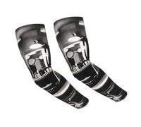 JEJEA Barber Shop Monochrome Style Print Cooling Uv Sun Protection Arm Sleeves For Men Women, Sports Compression Sleeve For Outdoor