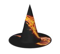 JEJEA Basketball On Fire Print Women'S Large Witch Hat Witch Hat Witches Hats Halloween Cosplay Party Accessory