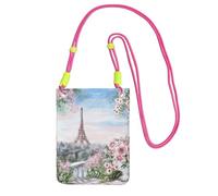 JEJEA Beautiful Eiffel Tower Paris Print Crossbody Phone Bag For Women Men, Adjustable Strap Phone Purse, For Travel Shopping