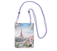 JEJEA Beautiful Eiffel Tower Paris Print Crossbody Phone Bag For Women Men, Adjustable Strap Phone Purse, For Travel Shopping