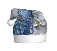 JEJEA Beautiful Peacock Print Gorros De Navidad Para Adultos, Santa Hats For Funny, Novelty Christmas Hats, For Xmas Party