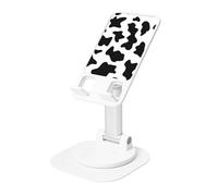 JEJEA Black And White Cow Print Print Rotating Cell Stand,Cell Phone Stand For Desk,Adjustable Phone Holder, For All Phones