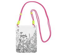 JEJEA Black And White Flowers Print Crossbody Phone Bag For Women Men, Adjustable Strap Phone Purse, For Travel Shopping