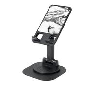 JEJEA Black And White Marble Print Rotating Cell Stand,Cell Phone Stand For Desk,Adjustable Phone Holder, For All Phones