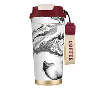 JEJEA Black and White Marble Print Stainless Steel Insulated Mugs, Double Wall Coffee Cups, Coffee Travel Mug for Home Office