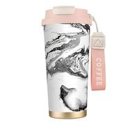 JEJEA Black and White Marble Print Stainless Steel Insulated Mugs, Double Wall Coffee Cups, Coffee Travel Mug for Home Office