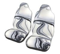 JEJEA Black And White Paint Mixed Print Universal Car Seat Protector, 2 Pcs Universal Non-Slip Car Accessories Seat Cover For Truck Suv Sea