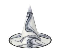 JEJEA Black And White Paint Mixed Print Women'S Large Witch Hat Witch Hat Witches Hats Halloween Cosplay Party Accessory