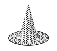 JEJEA Black And White Pattern Print Women'S Large Witch Hat Witch Hat Witches Hats Halloween Cosplay Party Accessory
