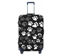 JEJEA Black and White Paw Print Print Suitcase Cover Protector Travel Luggage Cover Suitcase Washable Baggage Covers Anti-Scratch