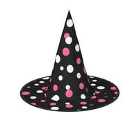 JEJEA Black Polka Dots Print Women'S Large Witch Hat Witch Hat Witches Hats Halloween Cosplay Party Accessory