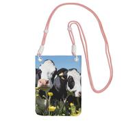JEJEA Black White Cows Print Crossbody Phone Bag For Women Men, Adjustable Strap Phone Purse, For Travel Shopping