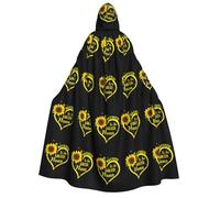JEJEA Blessed to Be Called Nana Sunflower print Halloween Hooded Cloak Cape Unisex for Cosplay, Christmas Party Favors Witchy Outfits