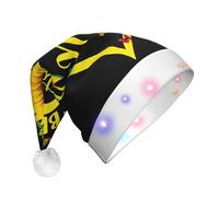 JEJEA Blessed To Be Called Nana Sunflower Print Santa Hat Adult Led, Christmas Hat With Lights For Women And Men New Year Party Supplies