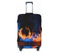 JEJEA Blue Flame Print Suitcase Cover Protector Travel Luggage Cover Suitcase Washable Baggage Covers Anti-Scratch