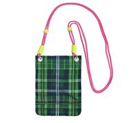 JEJEA Blue Scottish Tartan Print Crossbody Phone Bag For Women Men, Adjustable Strap Phone Purse, For Travel Shopping