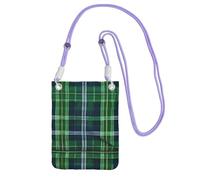 JEJEA Blue Scottish Tartan Print Crossbody Phone Bag For Women Men, Adjustable Strap Phone Purse, For Travel Shopping