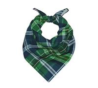 JEJEA Blue Scottish Tartan Print Large Bandana, 22" Satin Square Scarf, Versatile Headband & Neck Accessory For Men Women