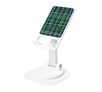 JEJEA Blue Scottish Tartan Print Rotating Cell Stand,Cell Phone Stand For Desk,Adjustable Phone Holder, For All Phones