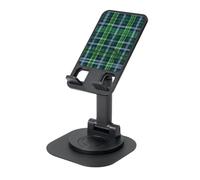 JEJEA Blue Scottish Tartan Print Rotating Cell Stand,Cell Phone Stand For Desk,Adjustable Phone Holder, For All Phones