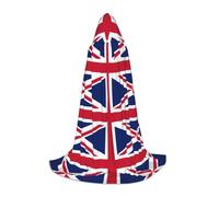 JEJEA British Flag Print Halloween Cosplay Christmas Party Outfits Hooded Wizard Robe Halloween Cloak Medieval Renaissance