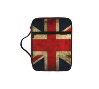 JEJEA British Flag Print Large Bible Cover Case for Women,Bible Bag Bible Storage Bags with Zipper Pocket and Handle