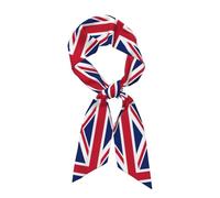 JEJEA British Flag Print Silky Neck Scarf, Fashion Silky Satin Headscarf For Women, Lightweight Silk Graceful Scarfs