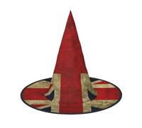 JEJEA British Flag Print Women'S Large Witch Hat Witch Hat Witches Hats Halloween Cosplay Party Accessory