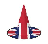JEJEA British Flag Print Women'S Large Witch Hat Witch Hat Witches Hats Halloween Cosplay Party Accessory
