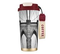 JEJEA Brooklyn Bridge Print Stainless Steel Insulated Mugs, Double Wall Coffee Cups, Coffee Travel Mug for Home Office