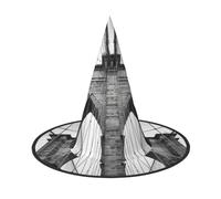 JEJEA Brooklyn Bridge Print Women'S Large Witch Hat Witch Hat Witches Hats Halloween Cosplay Party Accessory
