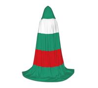 JEJEA Bulgarian Flag Print Halloween Cosplay Christmas Party Outfits Hooded Wizard Robe Halloween Cloak Medieval Renaissance