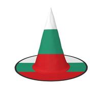 JEJEA Bulgarian Flag Print Women'S Large Witch Hat Witch Hat Witches Hats Halloween Cosplay Party Accessory