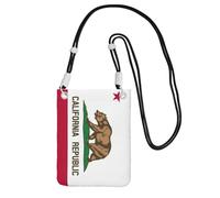 JEJEA California State Flag Print Crossbody Phone Bag For Women Men, Adjustable Strap Phone Purse, For Travel Shopping